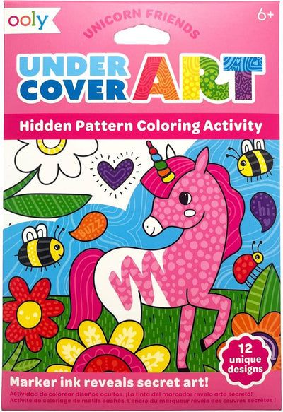 Ooly - undercover art - 12 pages à colorier avec motifs cachés - amis licornes
