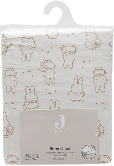 Jollein drap housse jersey 40 50x80 90cm miffy moments light terra