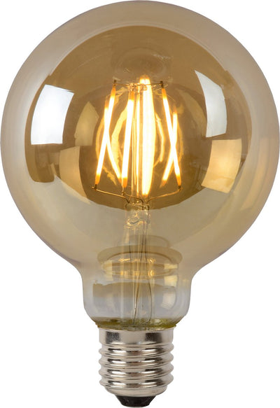 Lucide g95 - lampe à filament - ø 9,5 cm - LED dimmable - E27 - 1x5W 2700K - ambre