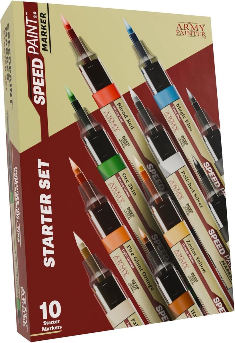 The Army Painter, Speedpaint Marker Starter Set, 10 x 6 ml de peinture contrastée Speedpaint 2.0 pour la miniature