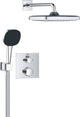 Système de douche encastré de précision Grohe - panneau de commande carré - chrome