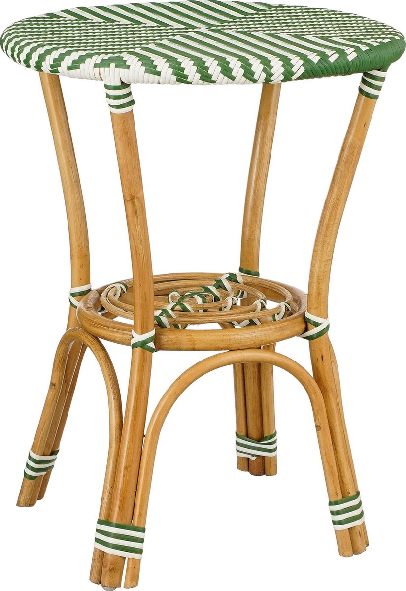 Mica decorations table bistro d'extérieur mandox - h66 x ø50 cm - vert foncé, blanc