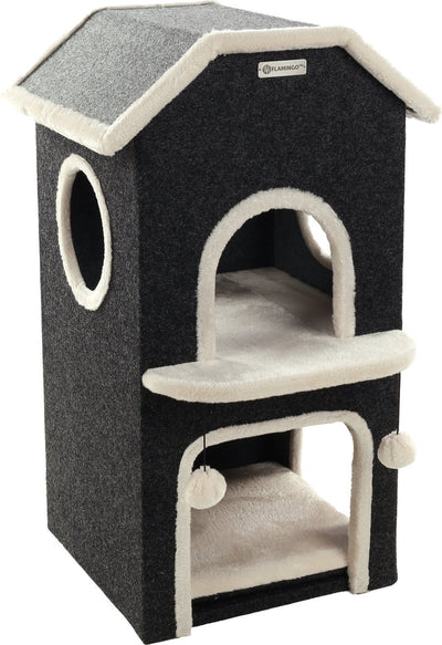 Tonneau à gratter Flamingo villa nordique noir - noir - 48,5 x 51,5 x 80,5 cm