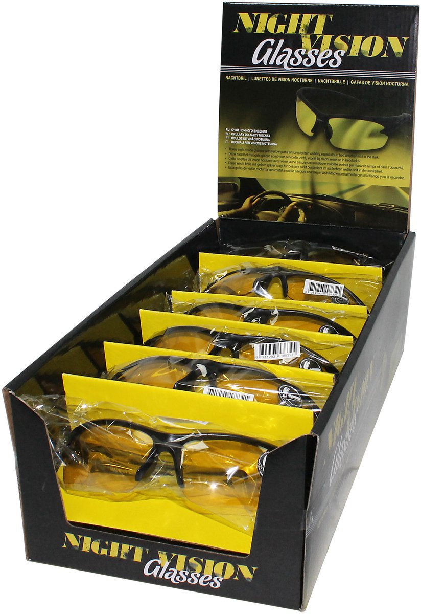 Carpoint car 'night-vision' - lunettes de sport - unisexe - jaune noir