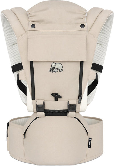 Deryan pack porte-bébé ergonomique - porte-bébé + rangements - sable