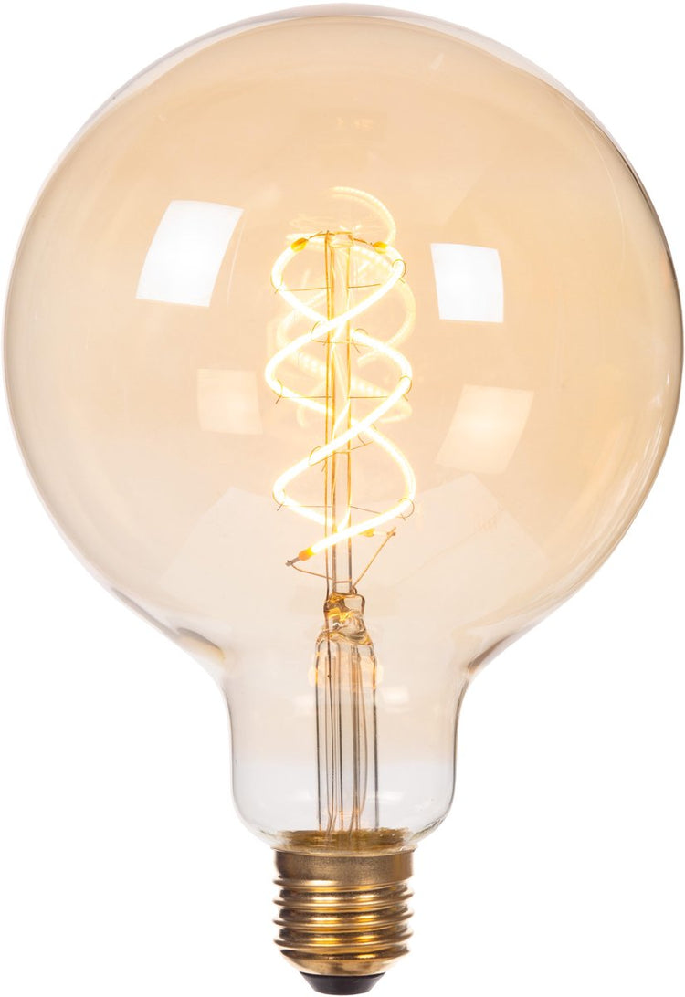 Lucide g125 - lampe à filament - ø 12,5 cm - led 3 stepdim (mémoire) - e27 - 1x4,9w 2200k - ambre
