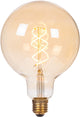 Lucide g125 - lampe à filament - ø 12,5 cm - led 3 stepdim (mémoire) - e27 - 1x4,9w 2200k - ambre