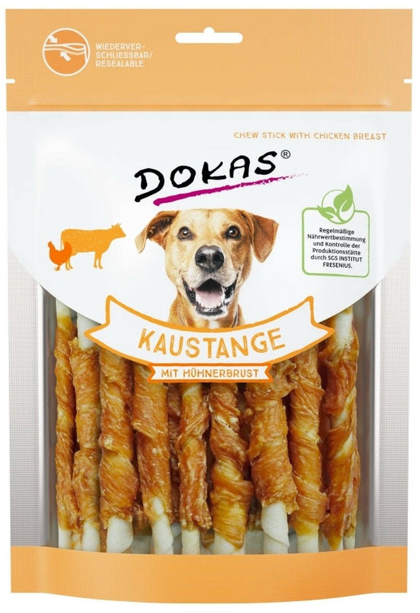 Bâton à mâcher Dokas pour chien avec filet de poulet - 200g