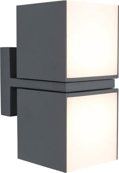Lutec cuba - applique d'extérieur - 2 têtes lumineuses rotatives - luminaire en aluminium - LED - 1000 lumen - lumière blanc chaud 3000k - gris foncé