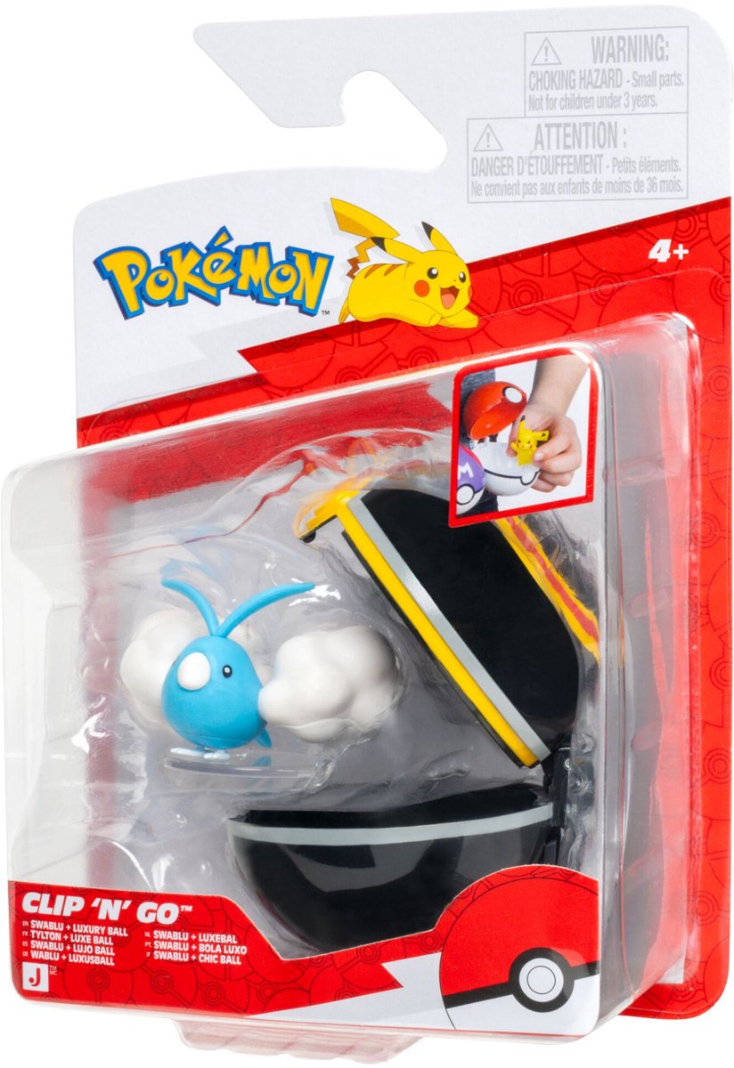 Pokémon - clip 'n' go - swablu avec balle de luxe