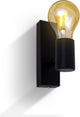 B.k.licht - applique - pour l'intérieur - lampe industrielle - noir - métal - barre rotative - spot mural - raccord E27