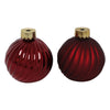 Countryfield Vase boule de Noël rayé verre rouge ø10cm