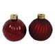 Countryfield Vase boule de Noël rayé verre rouge ø10cm