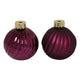Countryfield Vase boule de Noël à rayures verre violet ø10cm