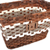 Panier de vélo en osier tressé Volare L 36 x 27 x 21cm - brun foncé