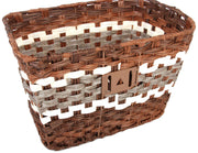 Panier de vélo en osier tressé Volare L 36 x 27 x 21cm - brun foncé - afbeelding 1