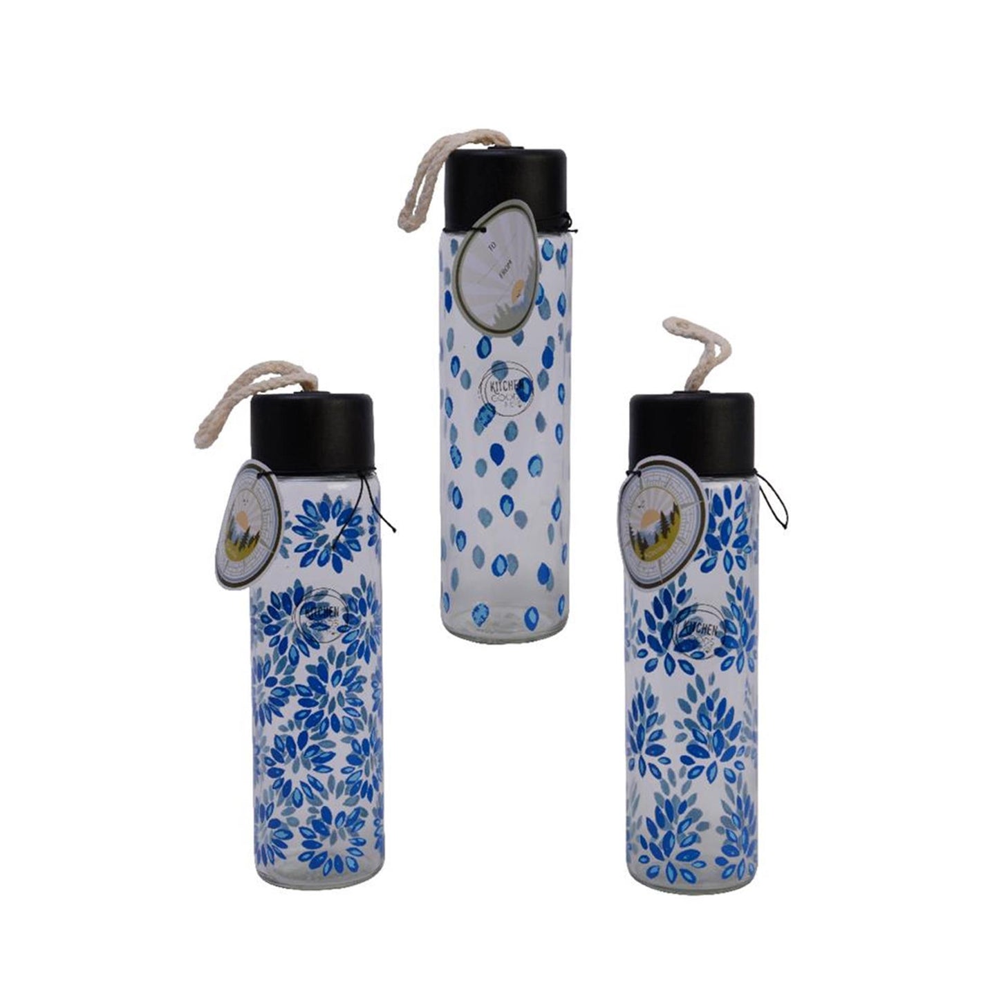Decoris gourde verre 400ml bleu