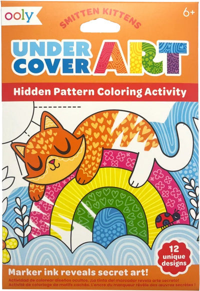 Ooly - undercover art - 12 pages à colorier avec motifs cachés - chatons amoureux