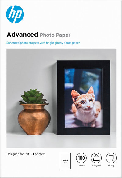 Papier photo Hp 250g - 10x15cm - 100 feuilles