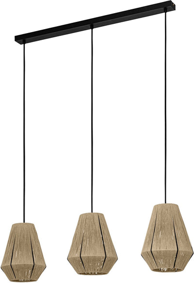 Lampe à suspension Eglo Alderney - e27 - 90 cm - marron noir