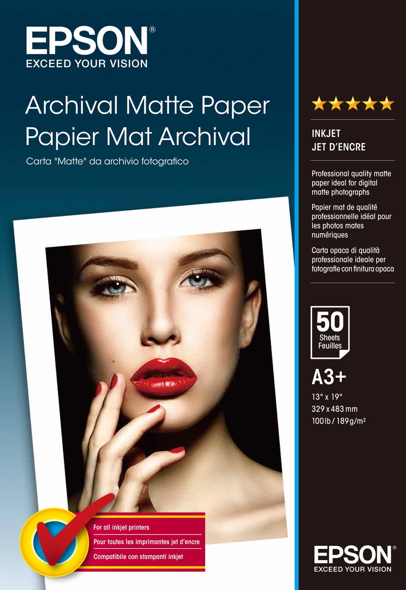 Papier photo mat Epson a3+ 50 feuilles 189g