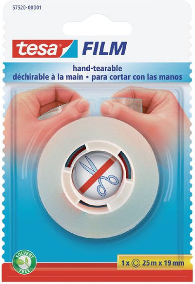Film adhésif Tesa® 25mx19mm déchirable à la main transparent | 6 pièces