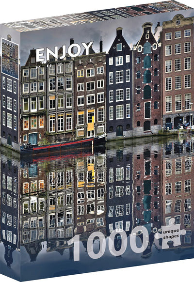 Profitez du puzzle des maisons d'Amsterdam 1000 pièces