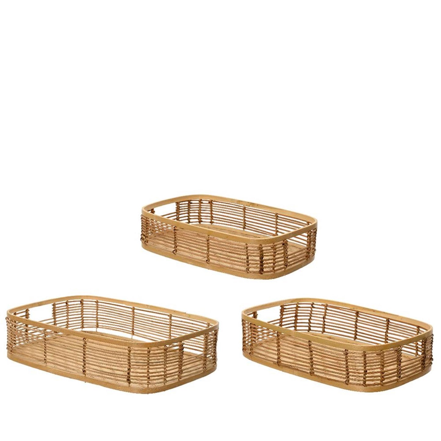 Set de plateaux Decoris 3 pièces bambou 48,5 cm