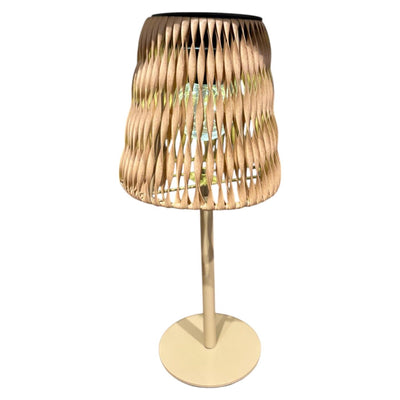 Lampe de table solaire ambiance Mansion rotin ip44 13,5x30,5cm
