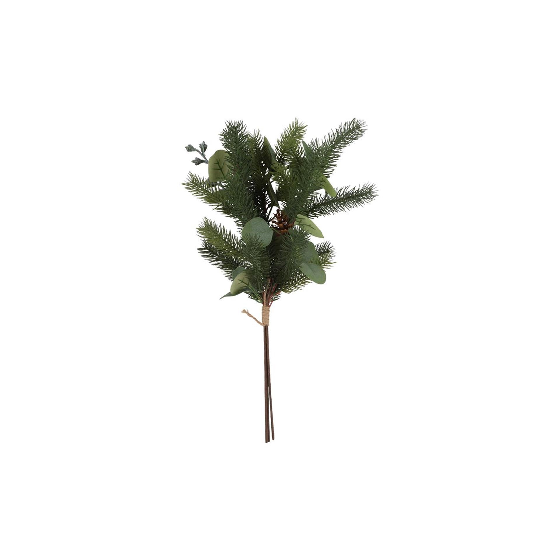 Countryfield bouquet artificiel picea euca h56cm 3 branches