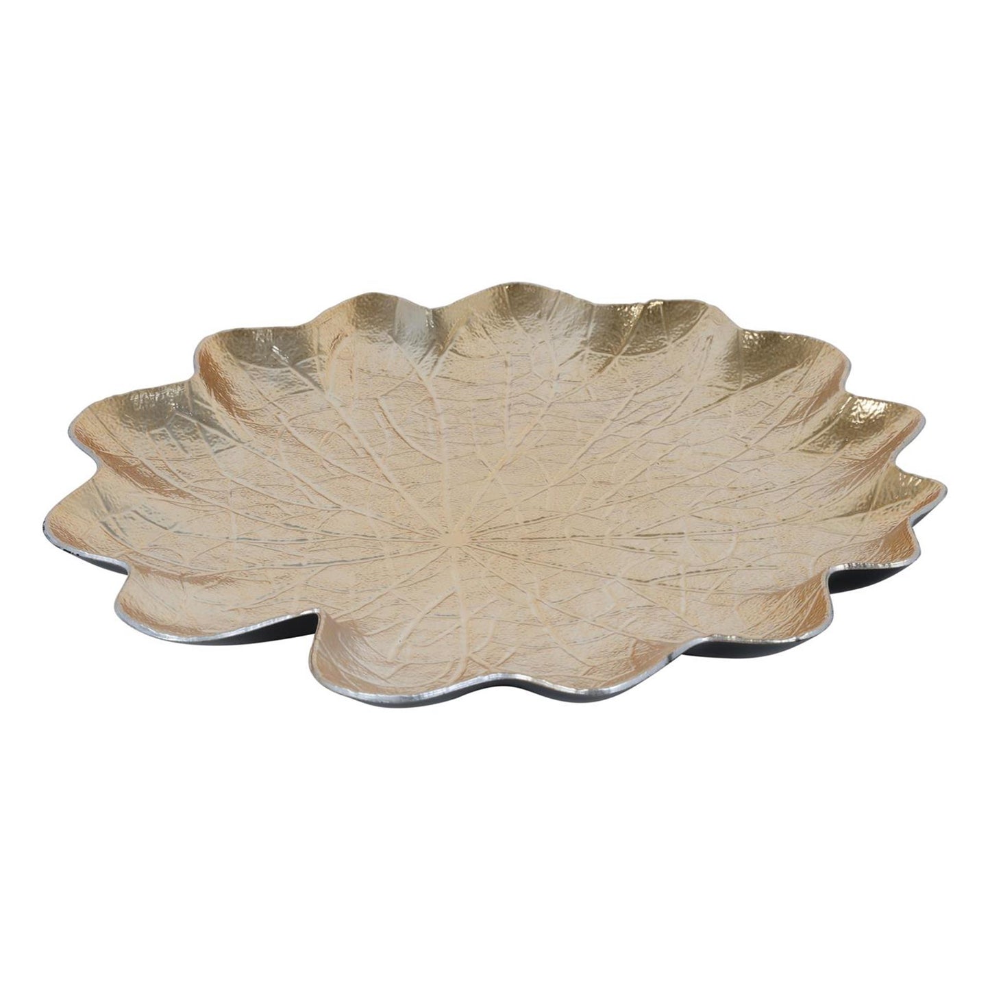 Countryfield bol forme feuille plastique doré 33cm