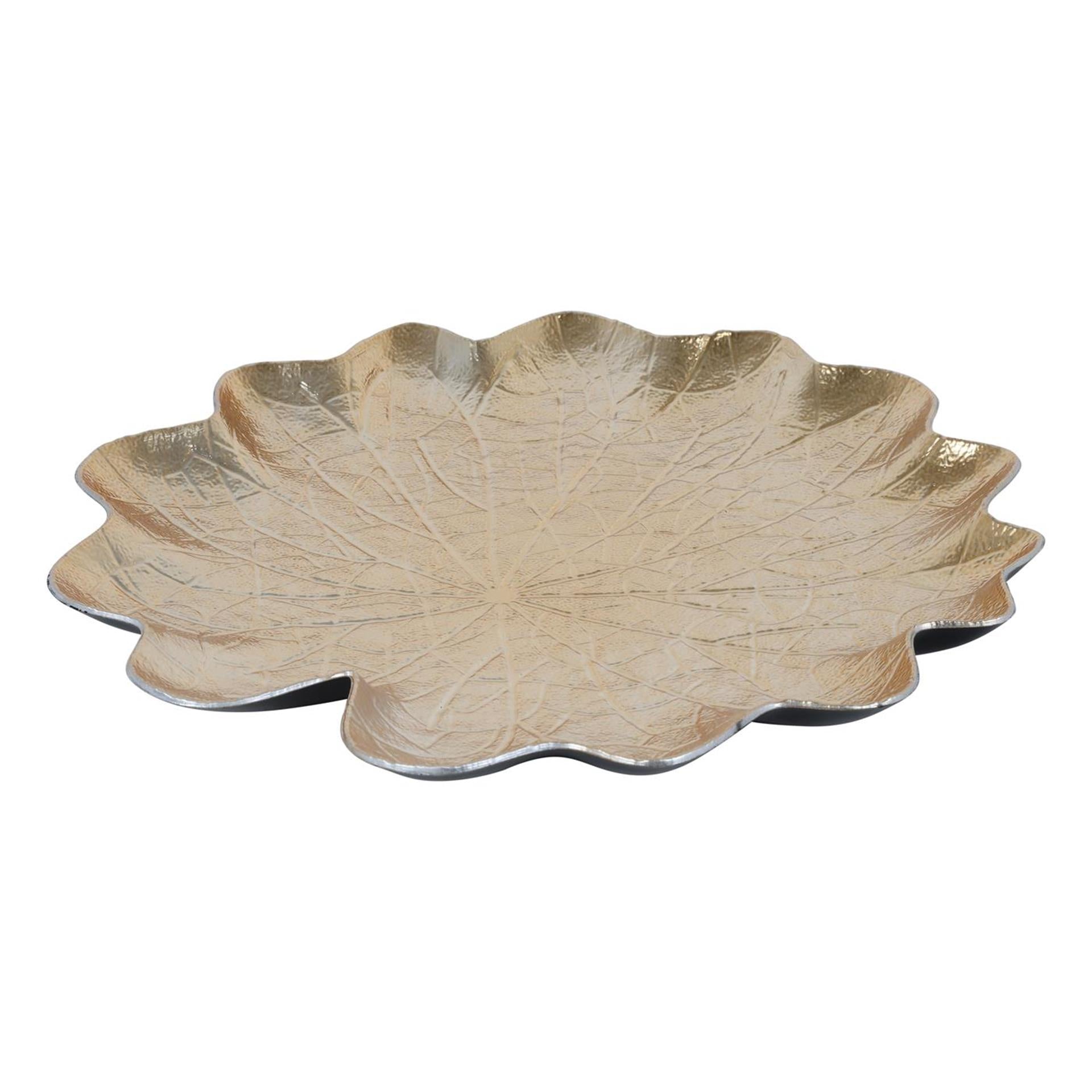 Countryfield bol forme feuille plastique doré 33cm