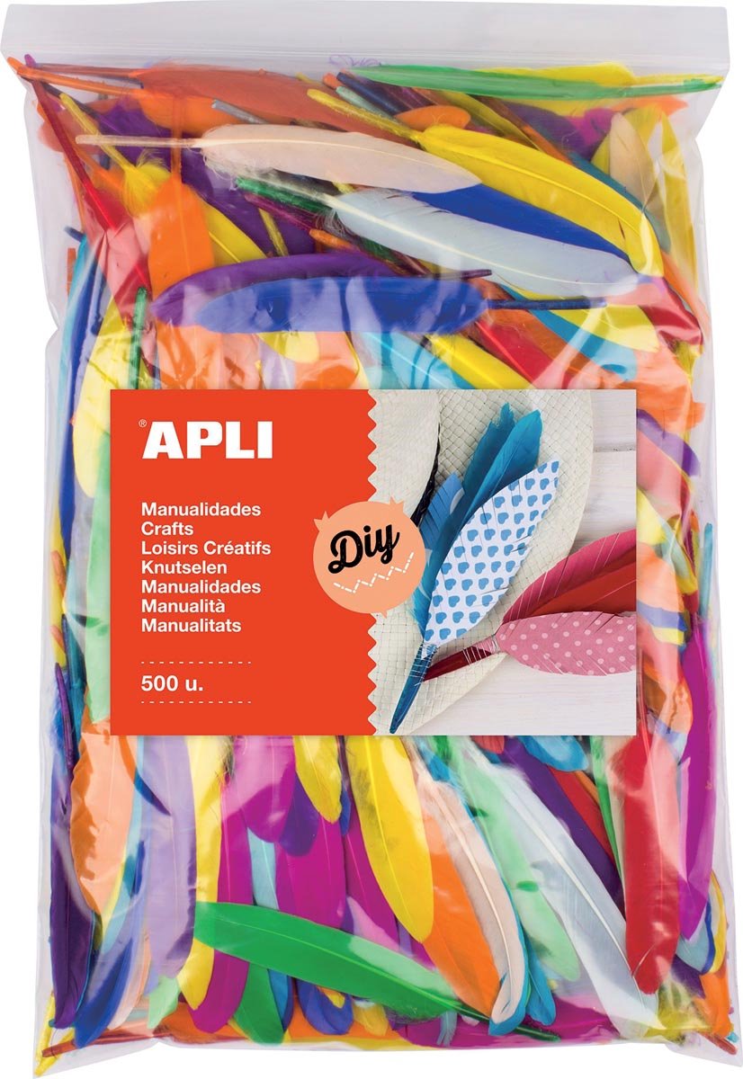 Plumes d'Apli | sac de 500 pièces de couleurs assorties