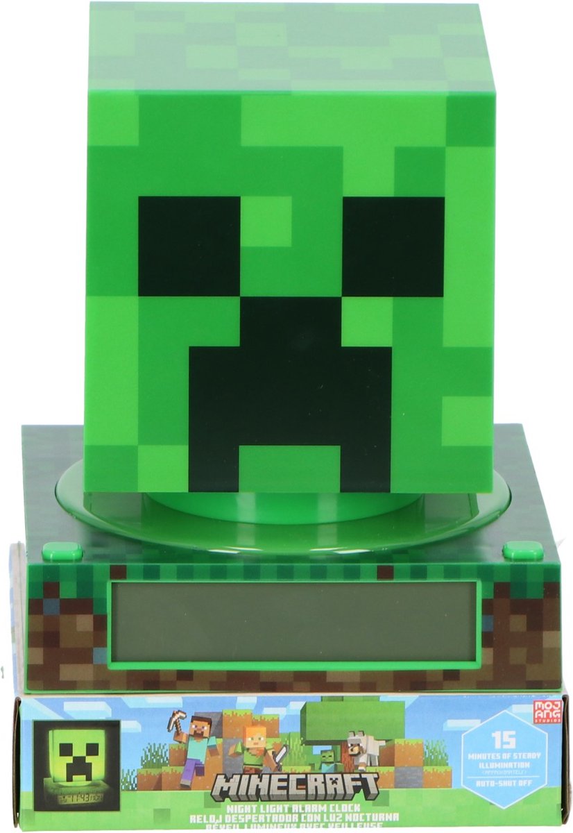Lampe réveil numérique Minecraft 21,5 x 13 cm