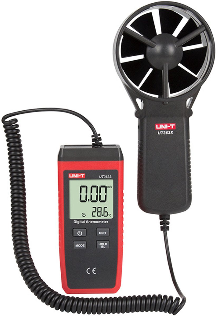 Anémomètre numérique professionnel Uni-t UT363s pour la vitesse et la température du vent avec écran LCD