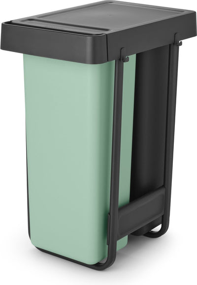 Brabantia sort go poubelle encastrable - 2 x 30 litres - vert jade et gris foncé