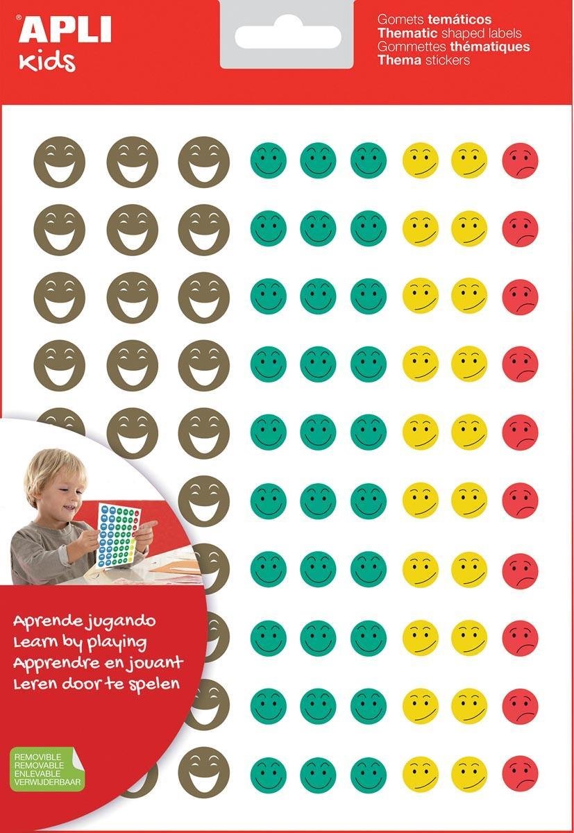 Apli enfants récompense autocollants sourire heureux, blister de 12 feuilles
