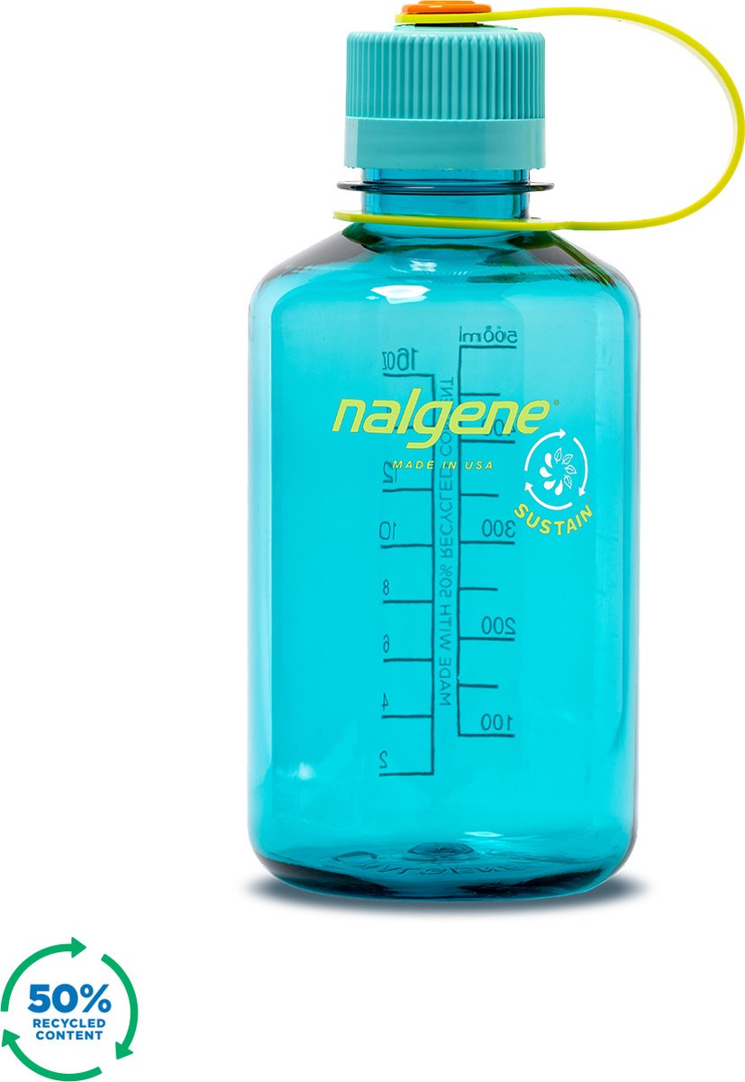 Nalgene - bouteille à goulot étroit - gourde - bouteille d'eau - étanche - 500 ml - sans bpa - sustain - céruléen