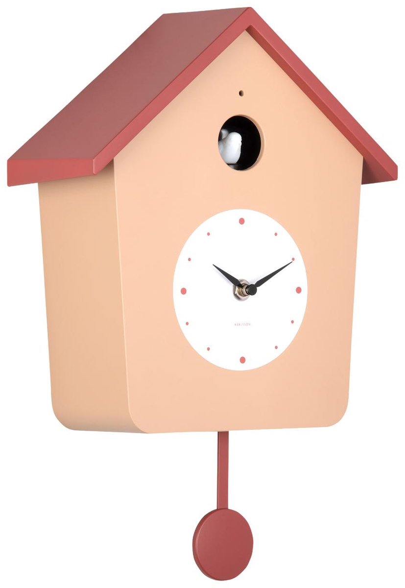 Karlsson horloge murale coucou clair - marron doux - 23x10,5x26,4cm - horloge murale scandinave