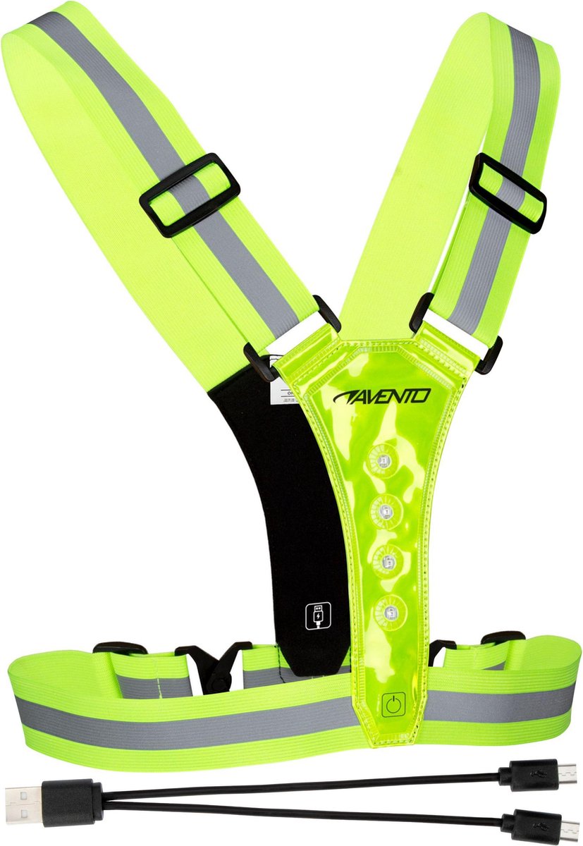 Gilet de sécurité sport Avento - rechargeable - USB-C - LED