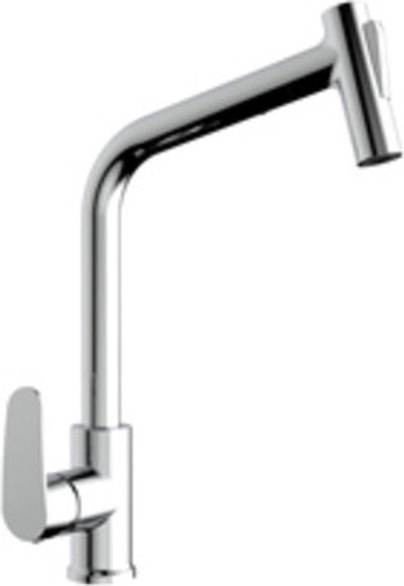 Robinet de cuisine Plieger avec 1 trou - douchette extractible - avec commande latérale - chrome
