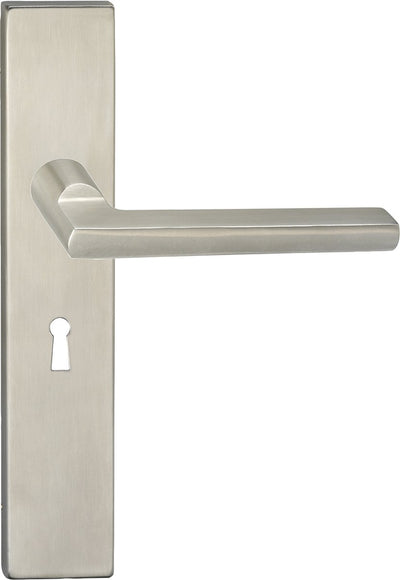 Poignée de porte Impresso - Kirby - pour l'intérieur - bouclier de porte carré avec trou de serrure - acier inoxydable - 2 pièces