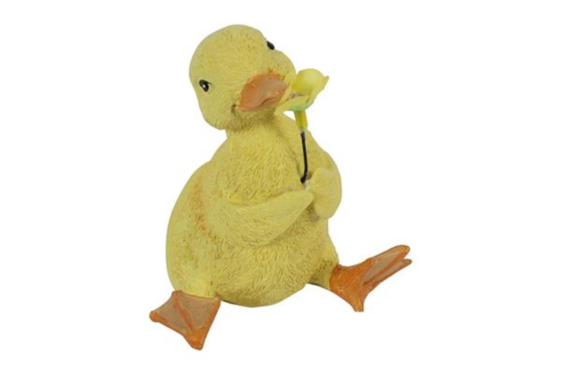 Canard countryfield avec fleur 9x7x10cm