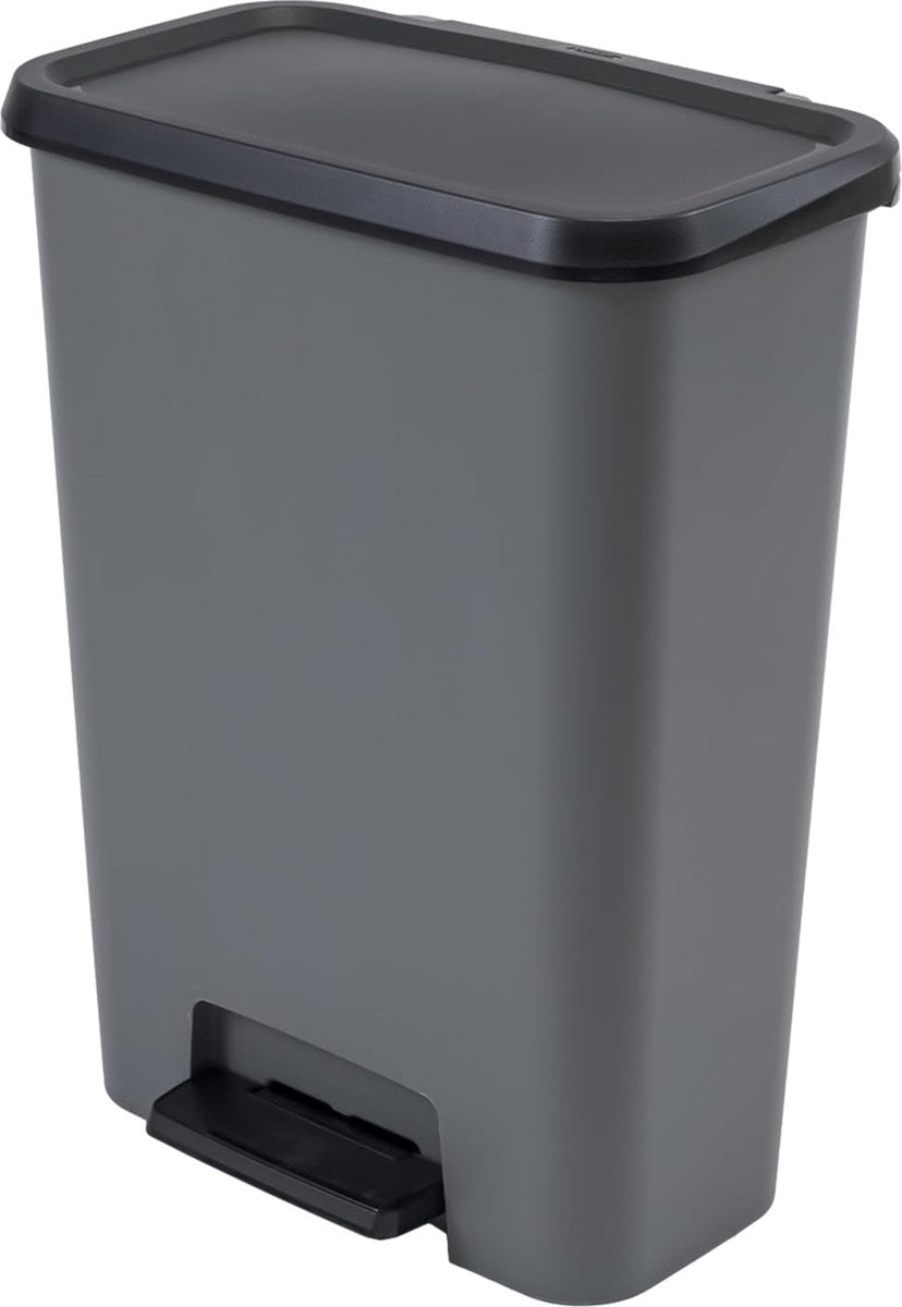 Poubelle Curver compatta duo 23l+23l - gris noir
