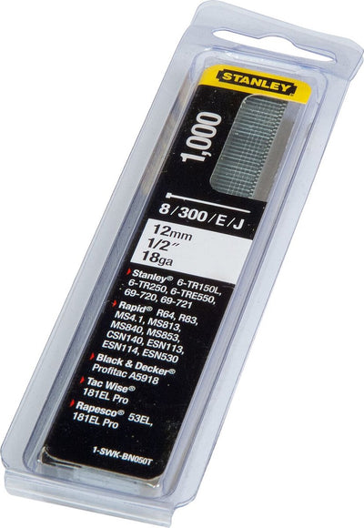 Clous pour outils à main Stanley 12 mm type j - 1000 pièces - 1-swk-bn050t