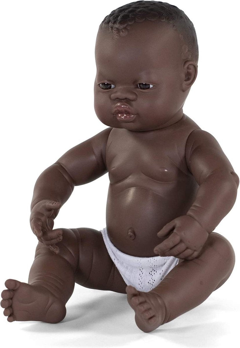 Poupée Miniland - Garçon africain 40cm - au parfum vanille - imperméable - 10 mois