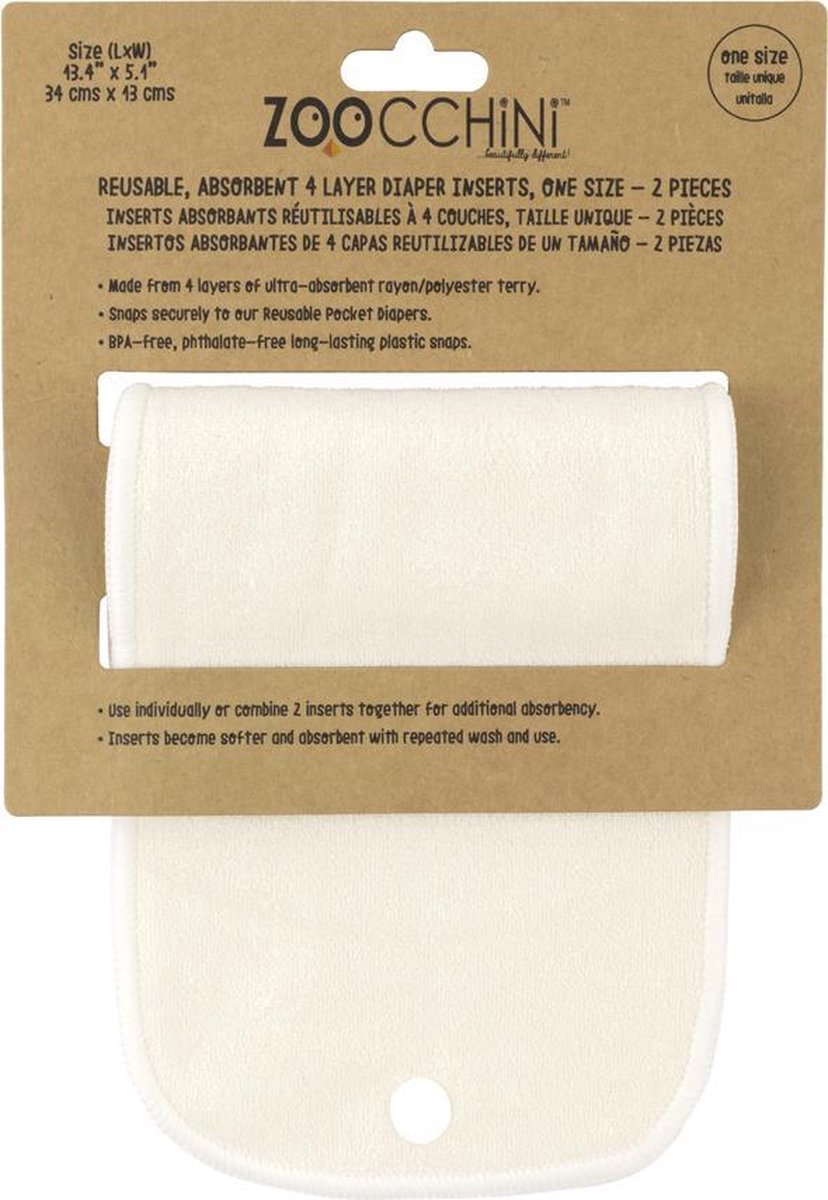 Couche lavable Zoocchini - lot de deux inserts
