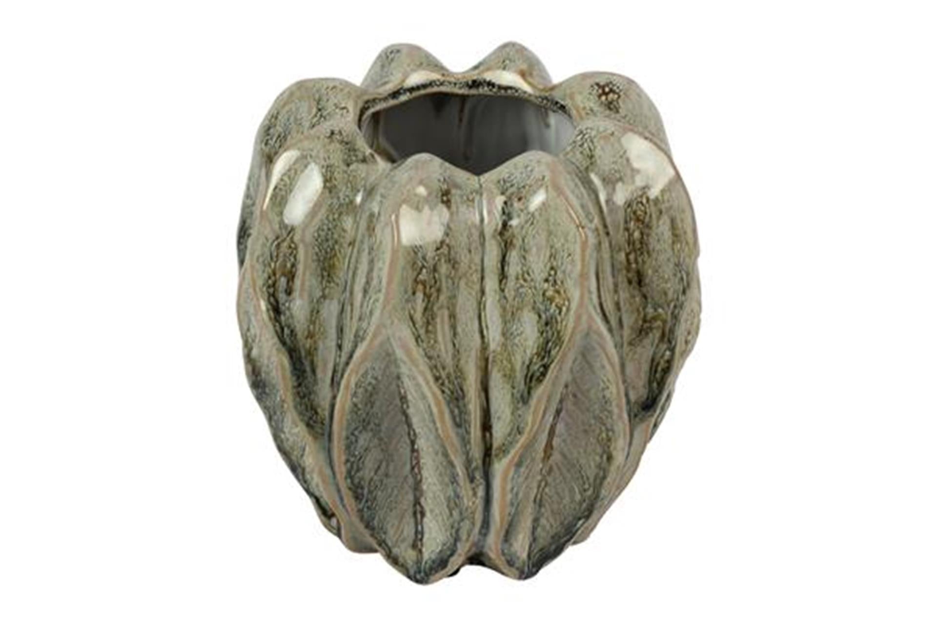 Vase Countryfield feuille vert ø14x15cm