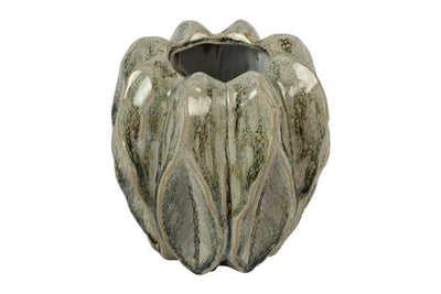 Vase Countryfield feuille vert ø14x15cm