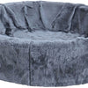 Panier de chien en peluche gris